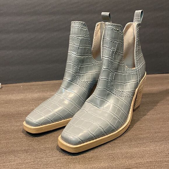 Steve Madden Grey Croc Slip On Cut Out Booties Women’s Size 5.5 - Picture 2 of 9